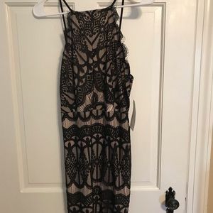 Lulus Black/ Beige Cocktail Lace Dress